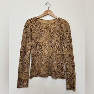 Vintage Leopard-Print Long-Sleeve (Jones New York Sport)